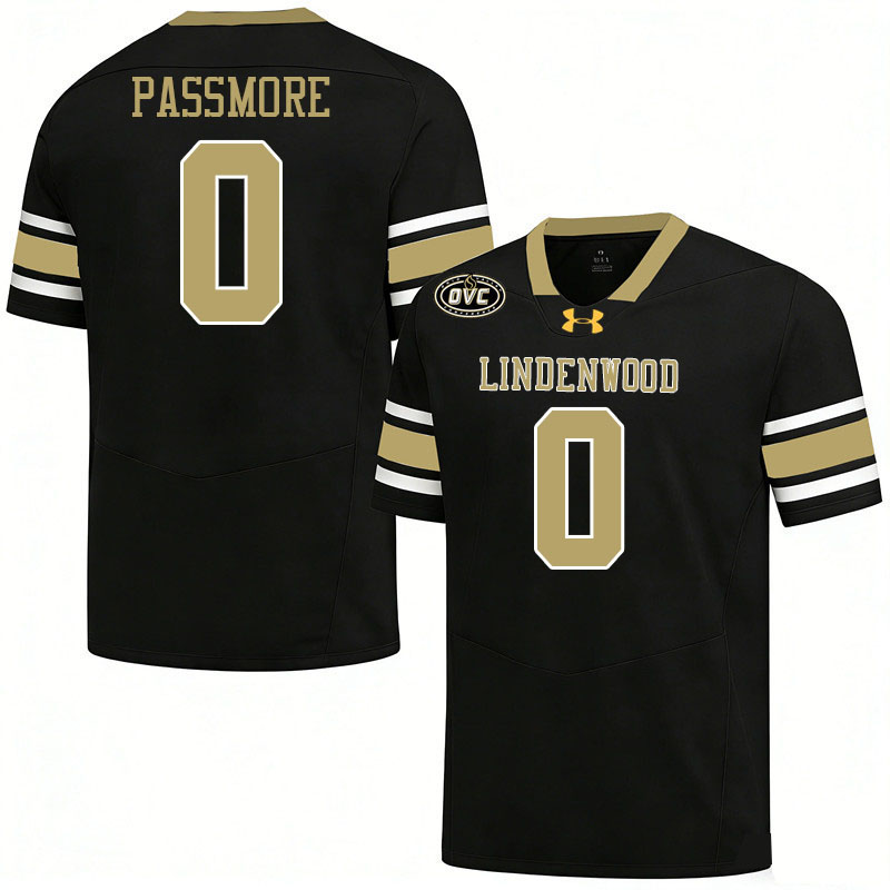 Lindenwood Lions #0 Tajay Passmore College Football Jerseys,Uniforms-Black